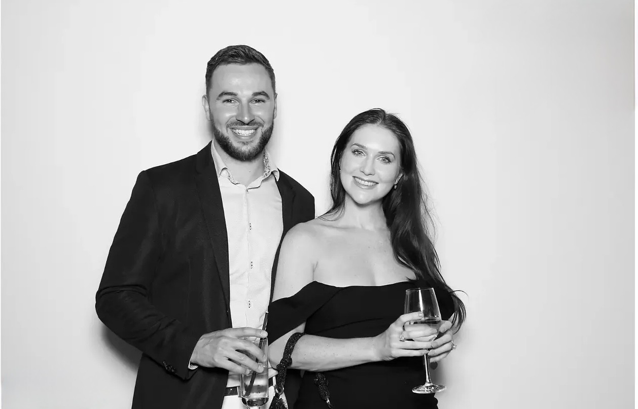 Couple smiling together